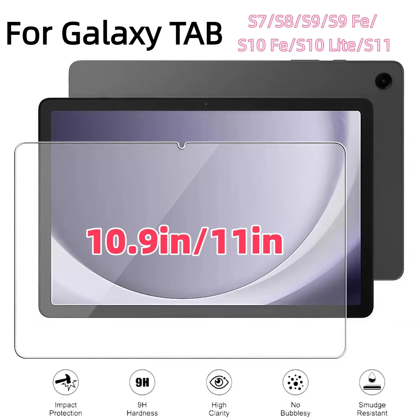 Samsung Galaxy Tab 10.9/11 Inch S7/s8/s9/s9 Fe/s10 Fe/s10 Lite/s11 Screen Protector, HD Clear, Scratch-Resistant, Easy Install, Bubble-Free