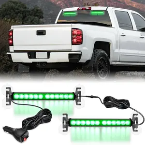 Nilight 24LED Emergency Strobe Traffic Advisor Light Bar 2 in 1 Green Dash Warning Safety Flashing Lights Front/Rear Windshield Construction Lights for Trucks Cars Plow Police Firefighter Vehicles