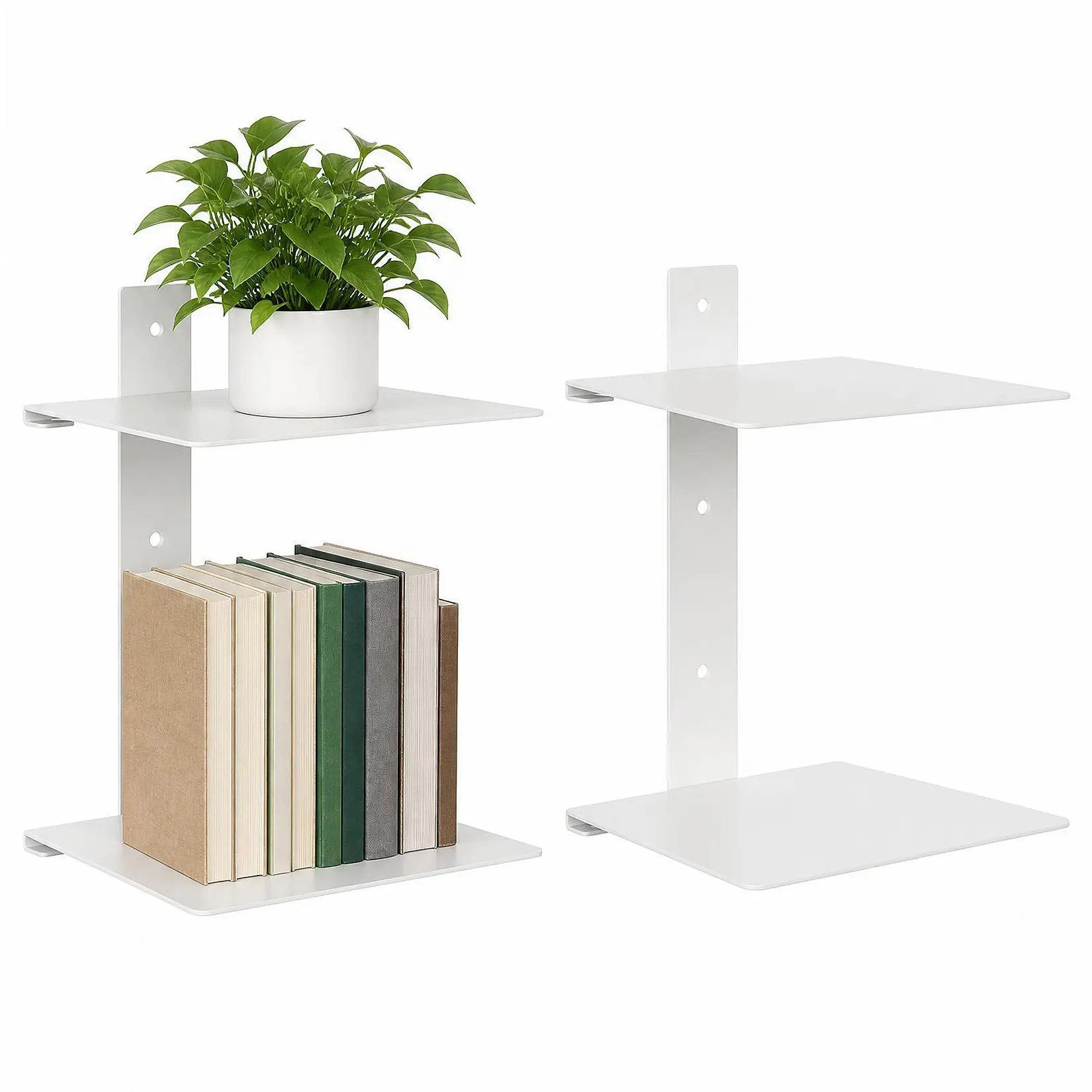 Invisible Floating Bookshelf Wall Shelf Set - Sturdy Metal Hidden Book Racks, Modern Minimalist Space-Saving Storage for Bedroom Living Room Office, Easy Install