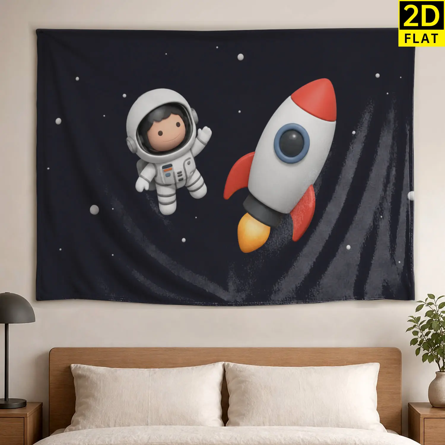 Astronaut Space Rocket Galaxy Wall tapestry,Large size Printed Horizontal Tapestry blanket,Polyester Fabric Wall Hanging for living room,bedroom,No Installation Required,Indoor,Outdoor,Gift for Family and Friends