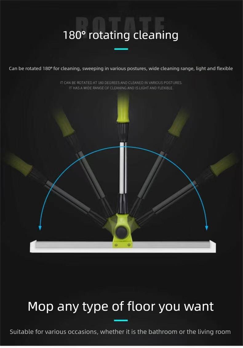 Multifunction Floor Squeegee Broom for Pet Hair Removal, Silicone Magic-Style Broom for Floor Cleaning, 59.05" Long Handle for Level Ground,Bathroom Tile, Hardwood Floors, Liquid Spills, Fine Dust