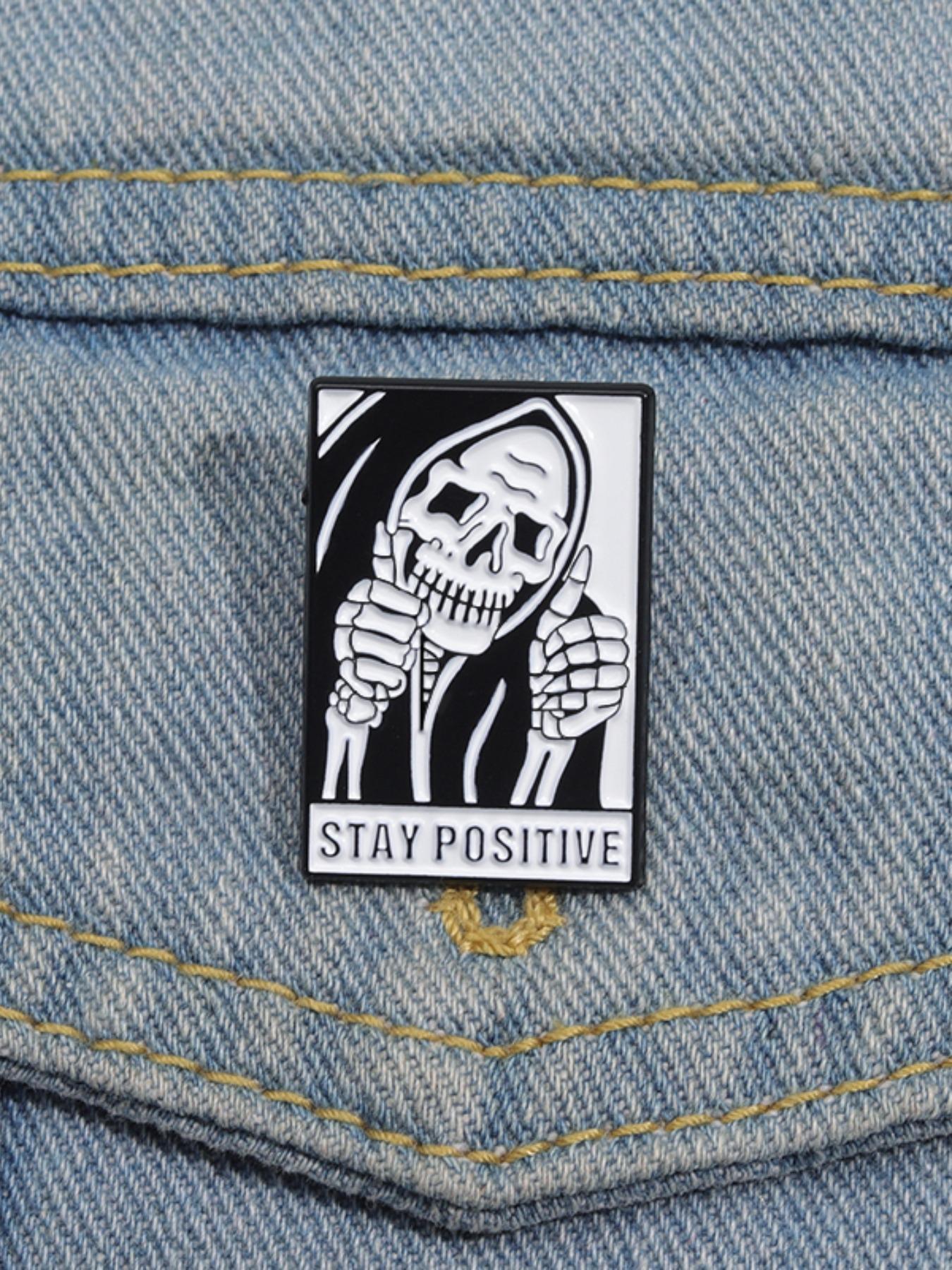 Punk Style Skeleton & Letter Design Brooch, Fashion Accessories for Men & Women, Trendy All-match & Exquisite Brooch for Birthday Gift, Hat Pins, Halloween