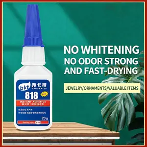 Strong Gel Glue 818, Fast Drying Transparent Adhesive, No Whitening, Low Viscosity, Ideal for Metal, Plastic, Leather, Rubber