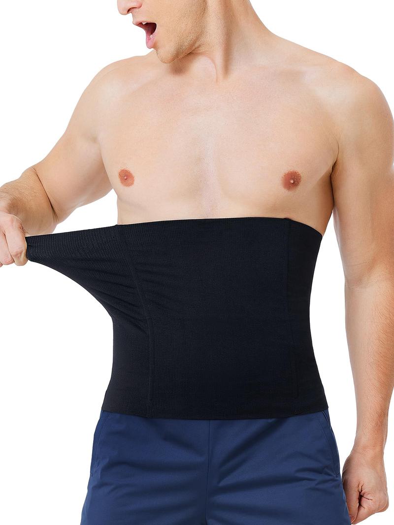 Men's Solid High Stretch Waist Trainer, Breathable Comfortable Waist Cincher, Tummy Control Shapewear for Men, Waist Training Belt, Waist Trimmer Cincher