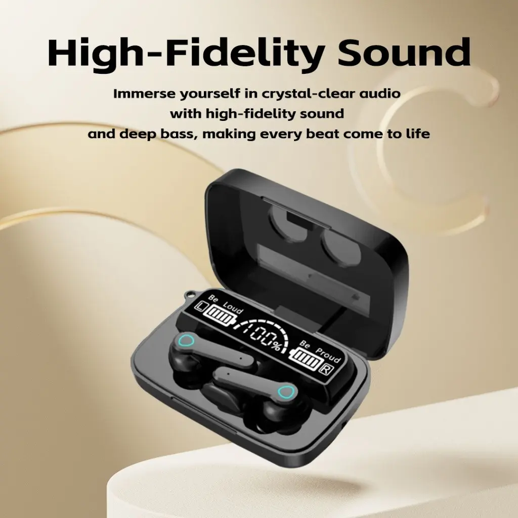 M19 Bluetooth-compatible Earphones, Wireless High-Quality Sound, Long Battery Life, In-Ear Universal Noise-Canceling Headphones, Display Function