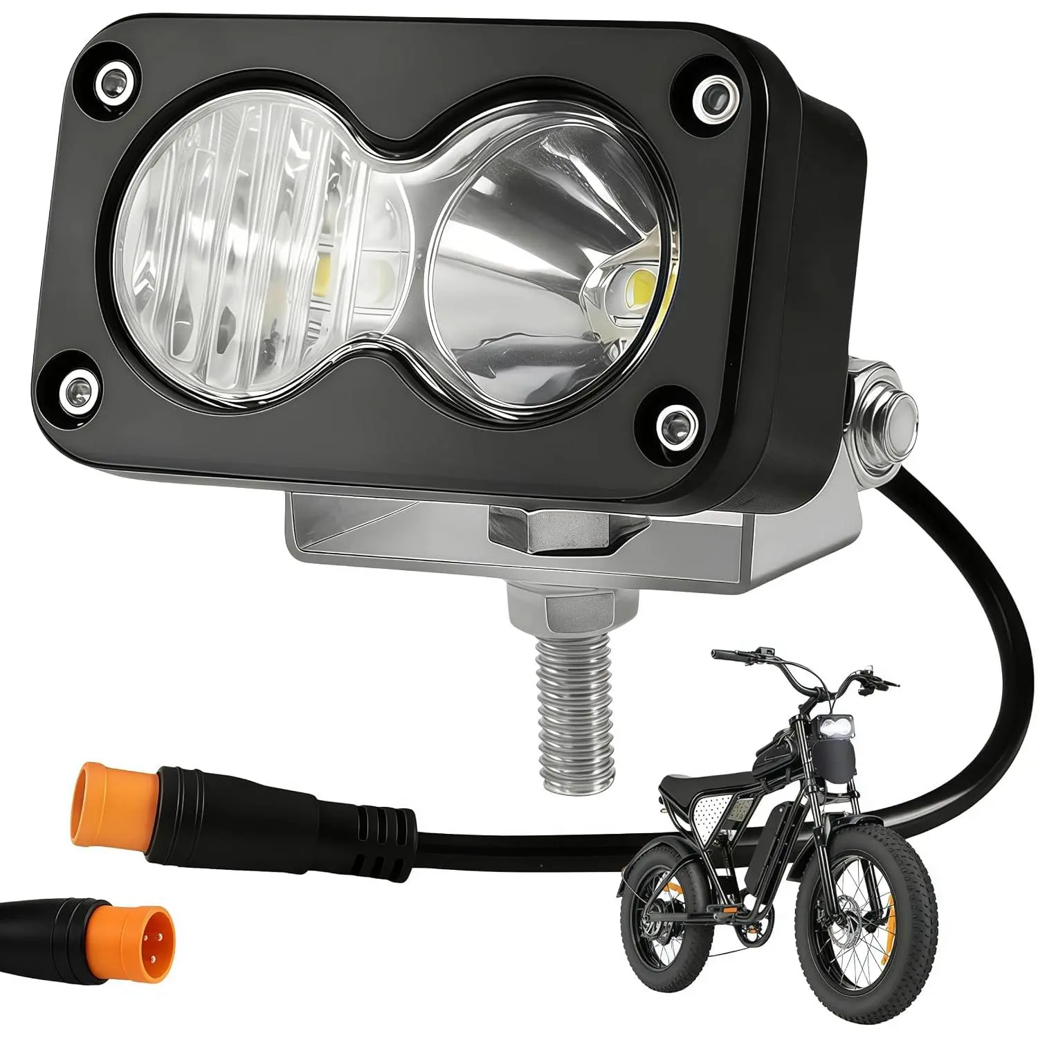 20W IP67 Waterproof 6500K 3 pin Baja Light, Bike Lights, for Ridstar Q20| Plug & Play baja headlight, Compatible with Ridstar Q20 Lite/Q20 Pro, Motorcycle & ATV ebike mods