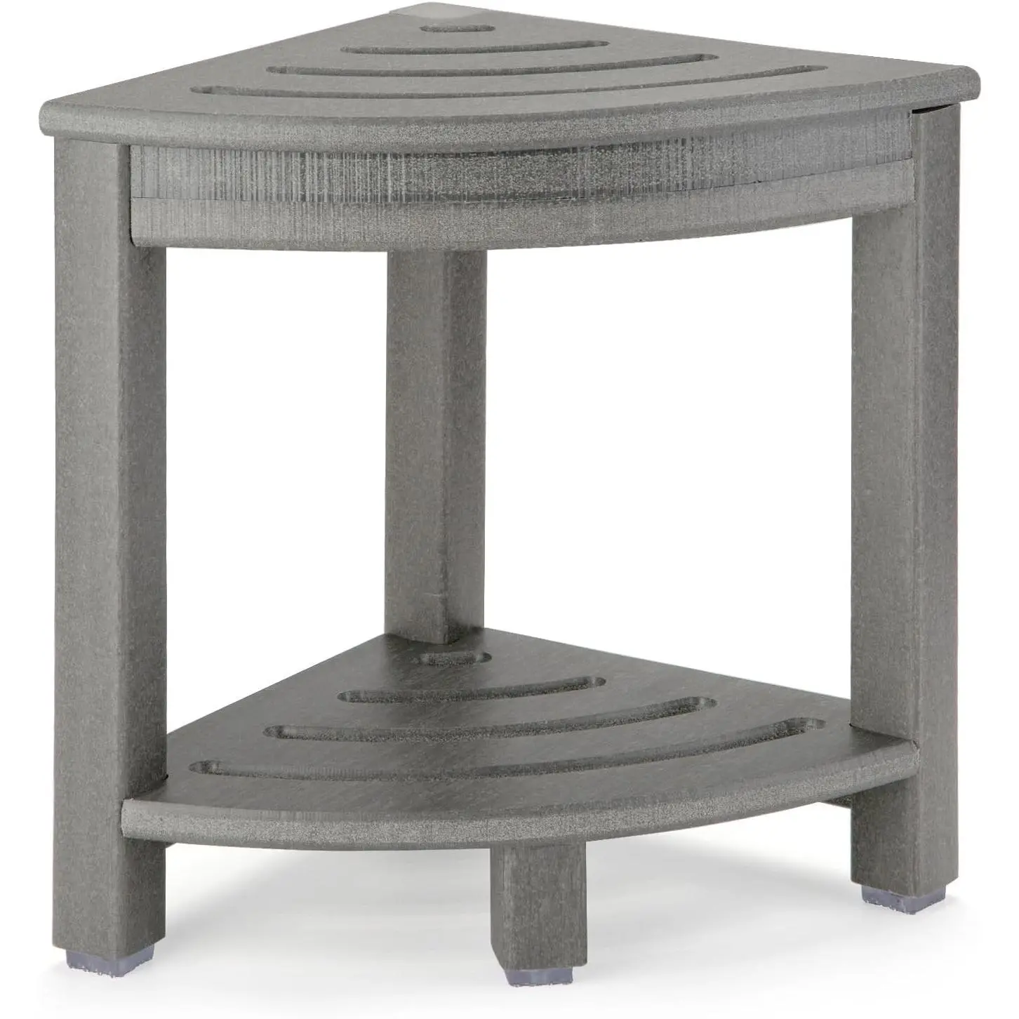 HDPE Corner Shower Stool,Shower Bench Seat with Storage Shelf for Shaving Legs Plastic Spa Bath Step Foot Rest for Bathroom Small Place (Grey)