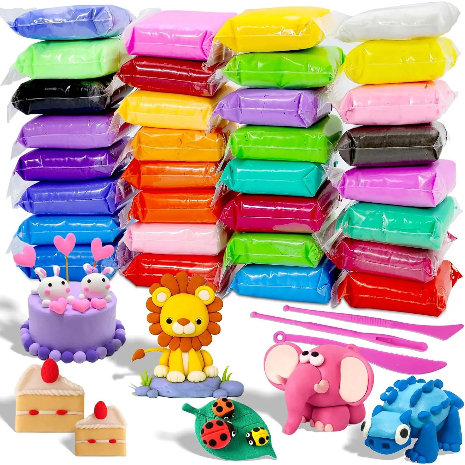 Air Dry Clay - 32 Colors Modeling Clay Kit with 3 Sculpting Tools, Safe & Non-Toxic, DIY Magic Gifts Toys for Boys, Girls, Kidsfidget toys