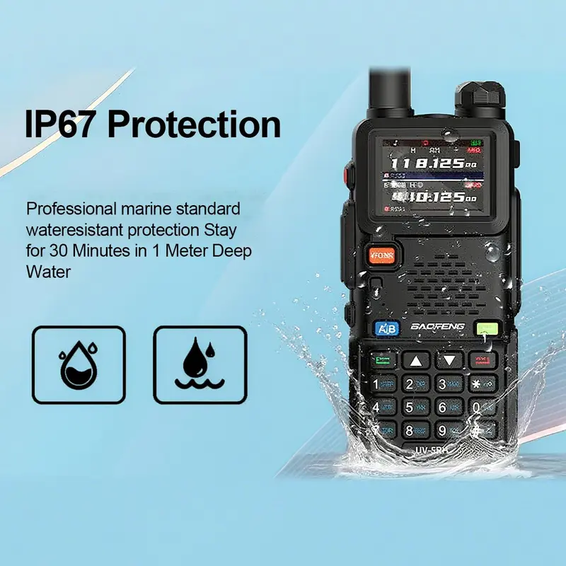 Produktintroduktion av [Julklapp] BAOFENG 5RH 10W Walkie Talkie – Amatörradio med lång räckvidd (uppgraderad UV-5R), NOAA vädervarning, 999 kanaler, uppladdningsbar tvåvägsradio för nödsituationer, camping, terrängkörning och överlevnad (FRS/GMRS-kompatibel) Audio 3