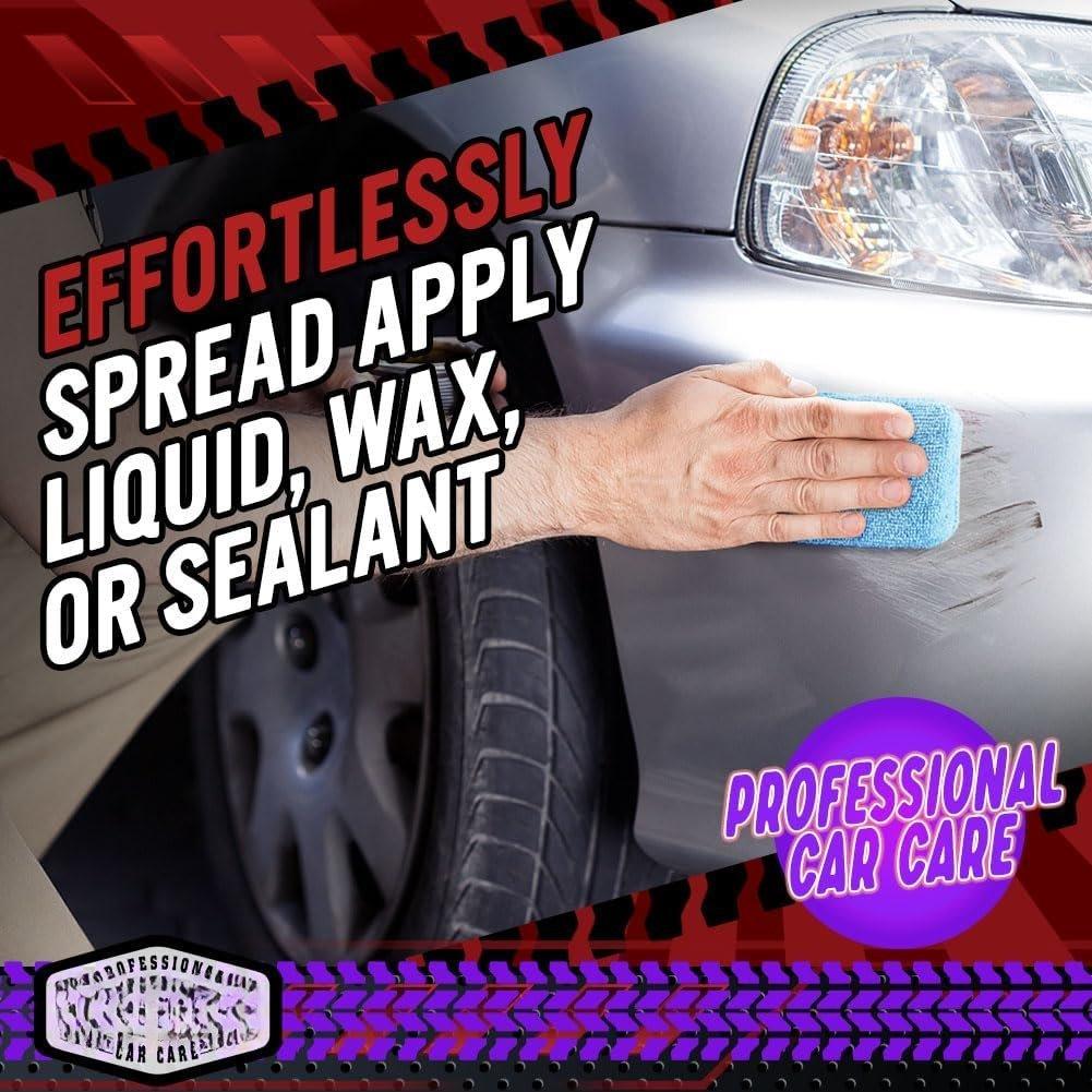 Microfiber Applicator Pad-8Pack,  Wash Sponge,  Microfiber Sponge and Cleaning Pads,  for Effortless Wax, Sealant, and Conditioner Application - Blue