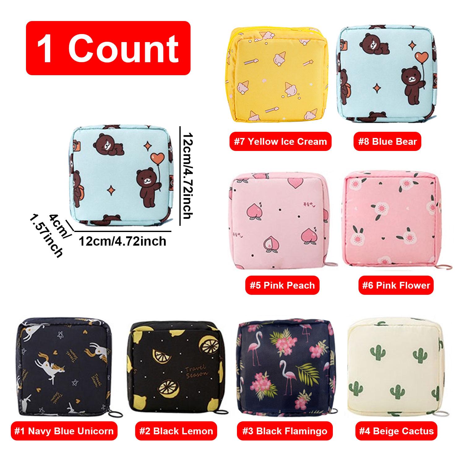 Cute Cartoon Napkin Tissue Storage Bag (1 Count), Space Saving Bags, Home Accessories Large Capacity Lipstick Storage Organizer, Travel Essentials Makeup Bag, Cosmetic Storage Bag, Summer Gift