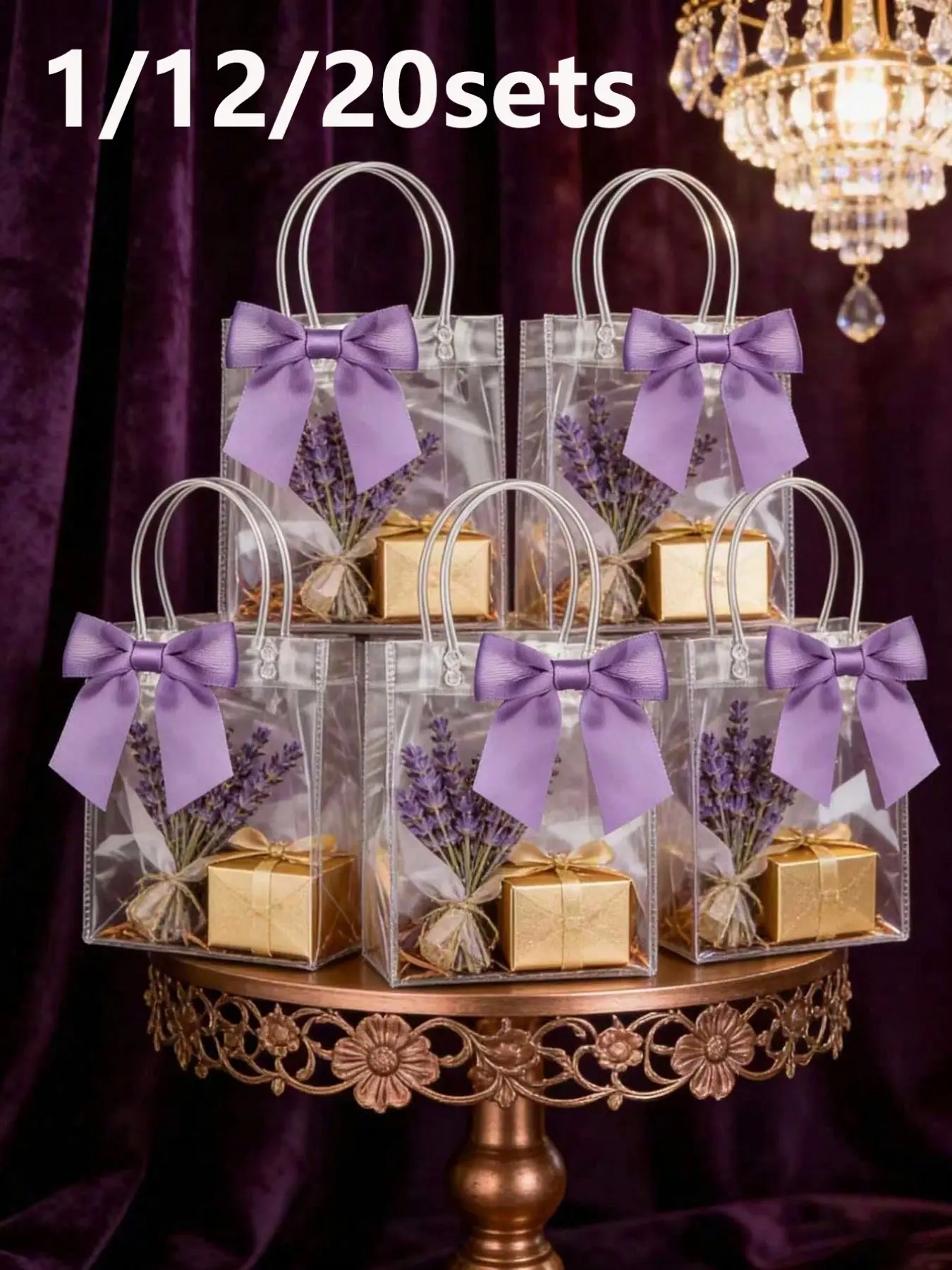 Reusable Transparent Plastic Gift Bags with Handles and Bow, Cute Packaging, Perfect for Weddings, Birthdays, Gender Reveal, Mother's Day