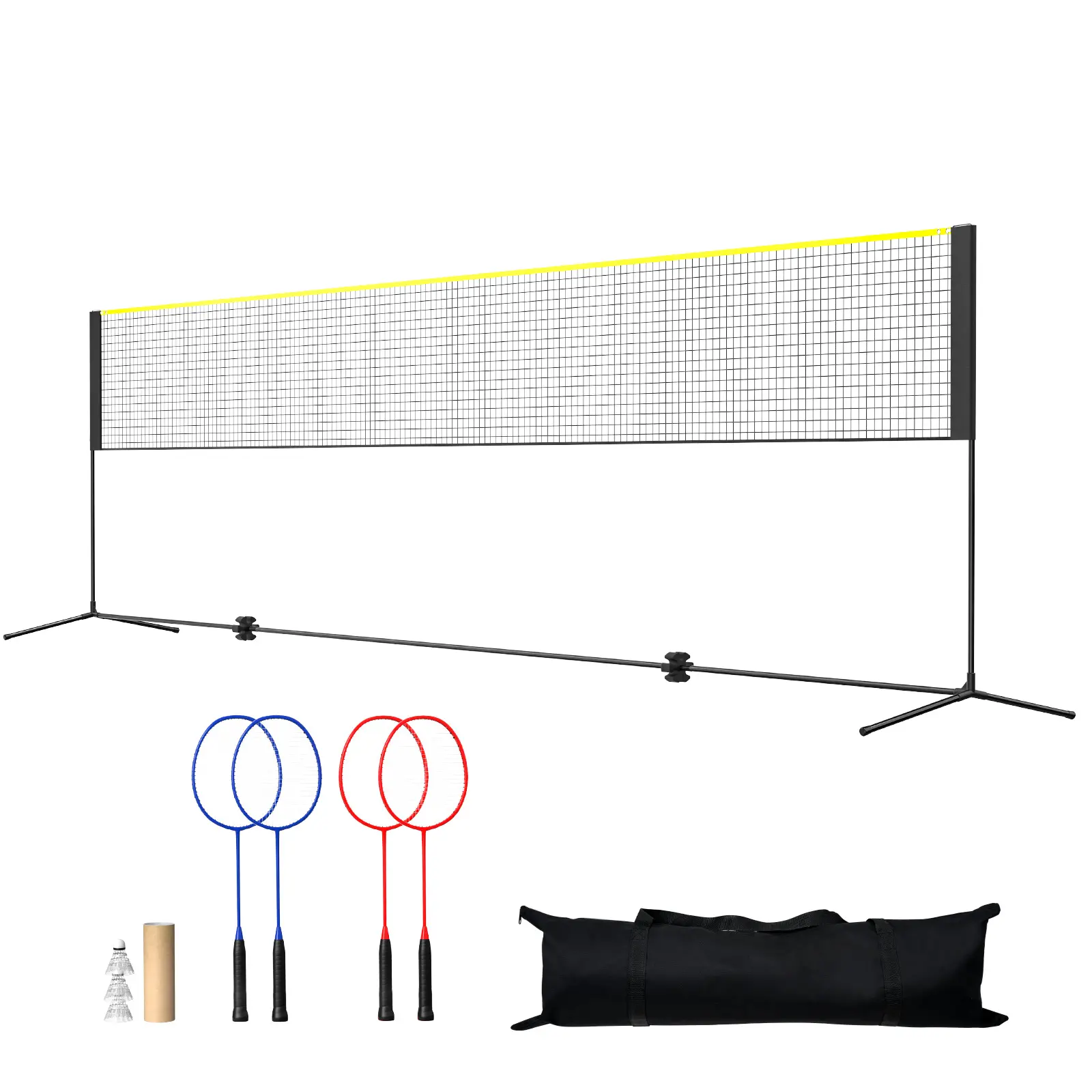 Badminton Net, Wide Foldable Pickleball Net, 20 ft Wide Foldable Pickleball Net, Height Adjustable Volleyball Net, 20 ft Badminton Set, Convenient to Carry