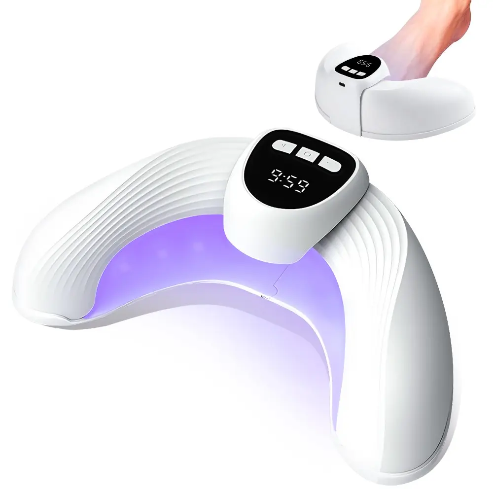 Electric Dual Spectrum Nail Care Device, Blue Light Deep Cleaning, Light Gentle Soothing, Compact Lightweight Travel-Friendly, Repair Damaged Nails