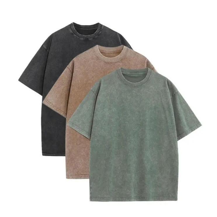 4 Pack Oversized Tshirts Unisex Gym Vintage Heavyweight T Shirts Cotton Workout Acid Wash Baggy Tees