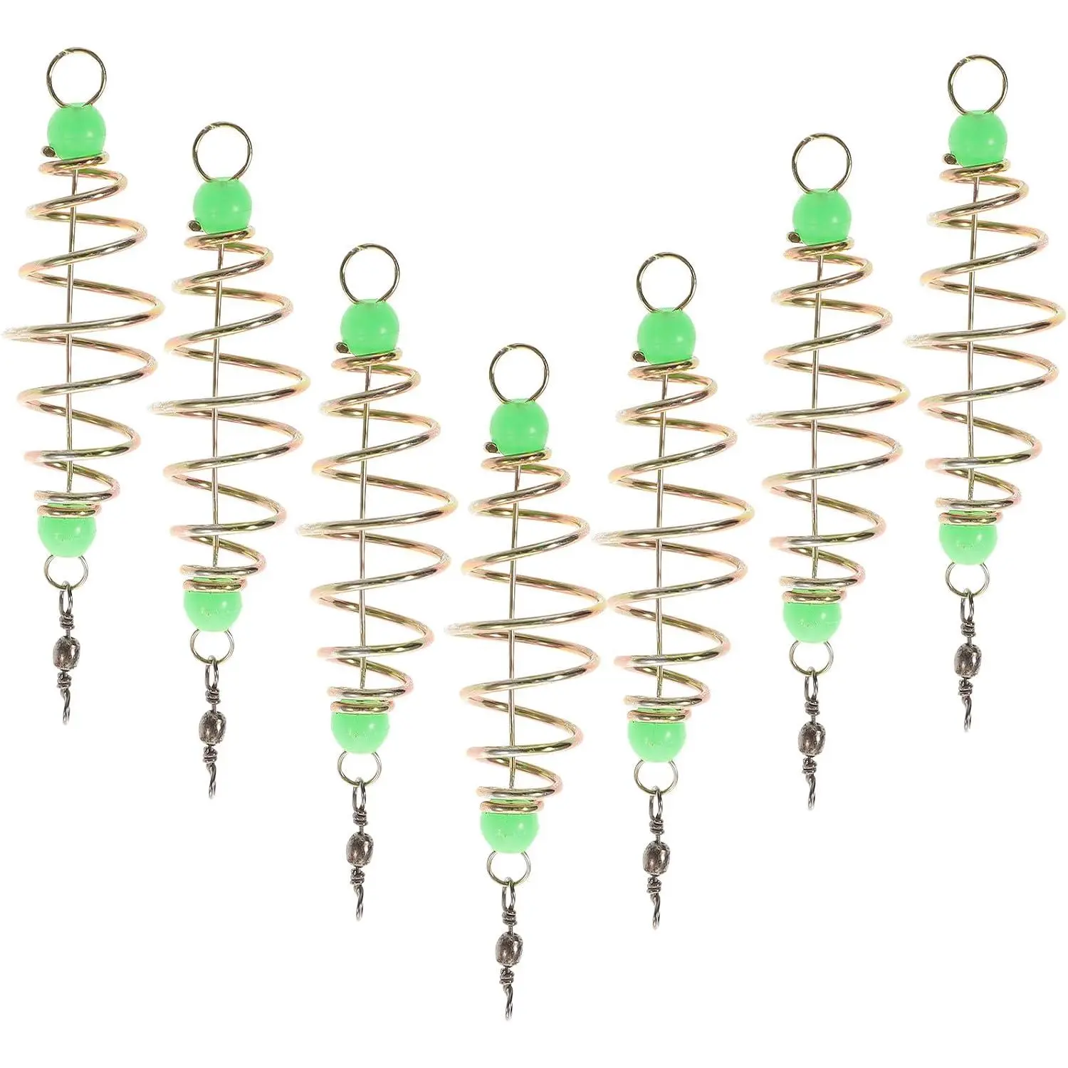24 count Fishing Feeder  Cage - Carbon Steel Spring Fishing  Cage Holder Feeder Basket with Luminous Bead for Carp Lure Accessories, Olive Shape