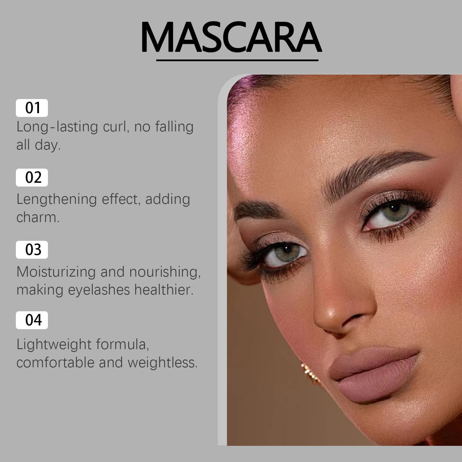 Cosmetiques VolumeCare+ Mascara – Long-Lasting Curl & Super Volume – Waterproof & Nourishing with Beeswax – Gentle for Sensitive Eyes, Easy to Remove