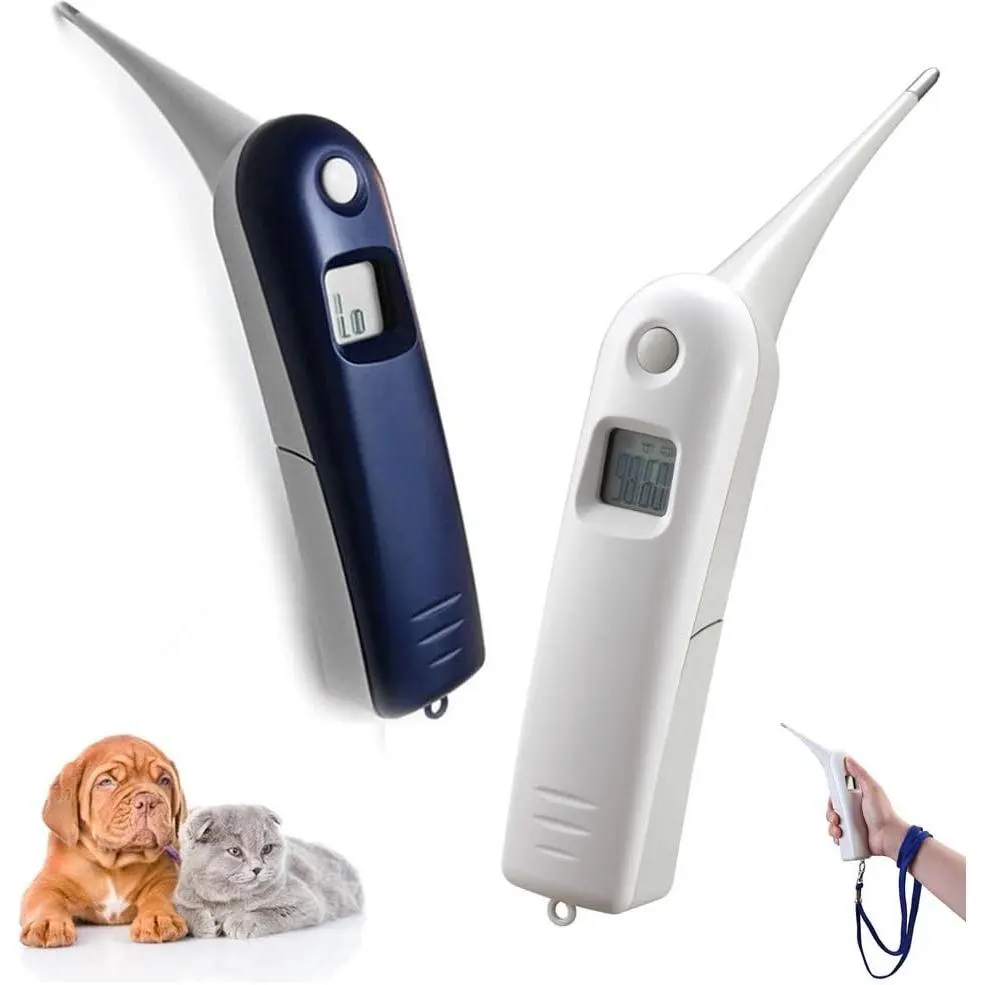 Fast Digital Veterinary Pet Thermometer C/F Switchable for Dogs Cats Horse Cattle Pigs Birds Sheep (Blue)