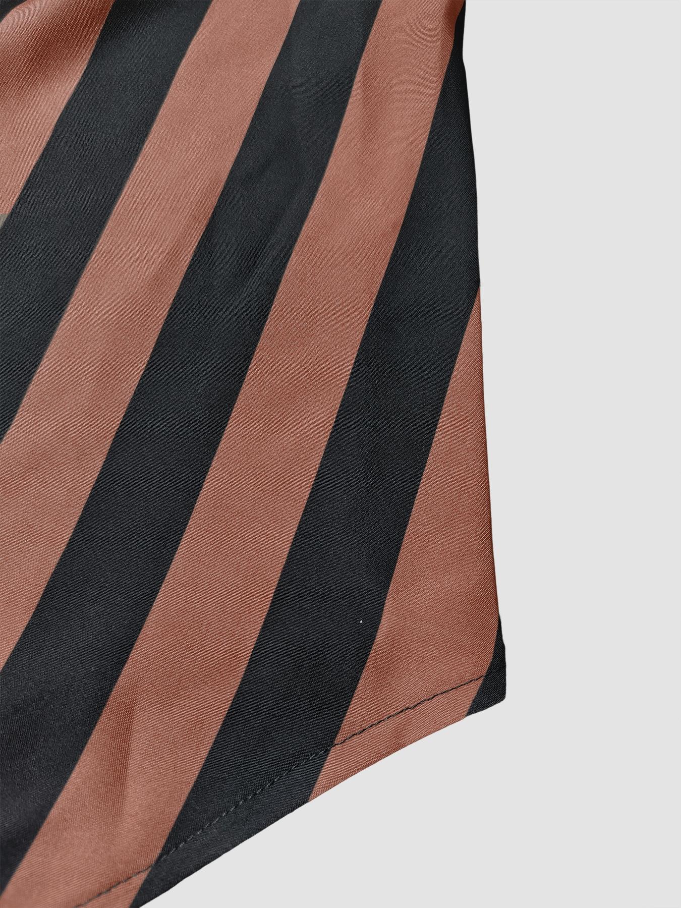 Women's Long Sleeve Striped Button Front Shirt Dress with Layered Design, Casual Spring & Fall Fashion, Elegant Chic Outfit