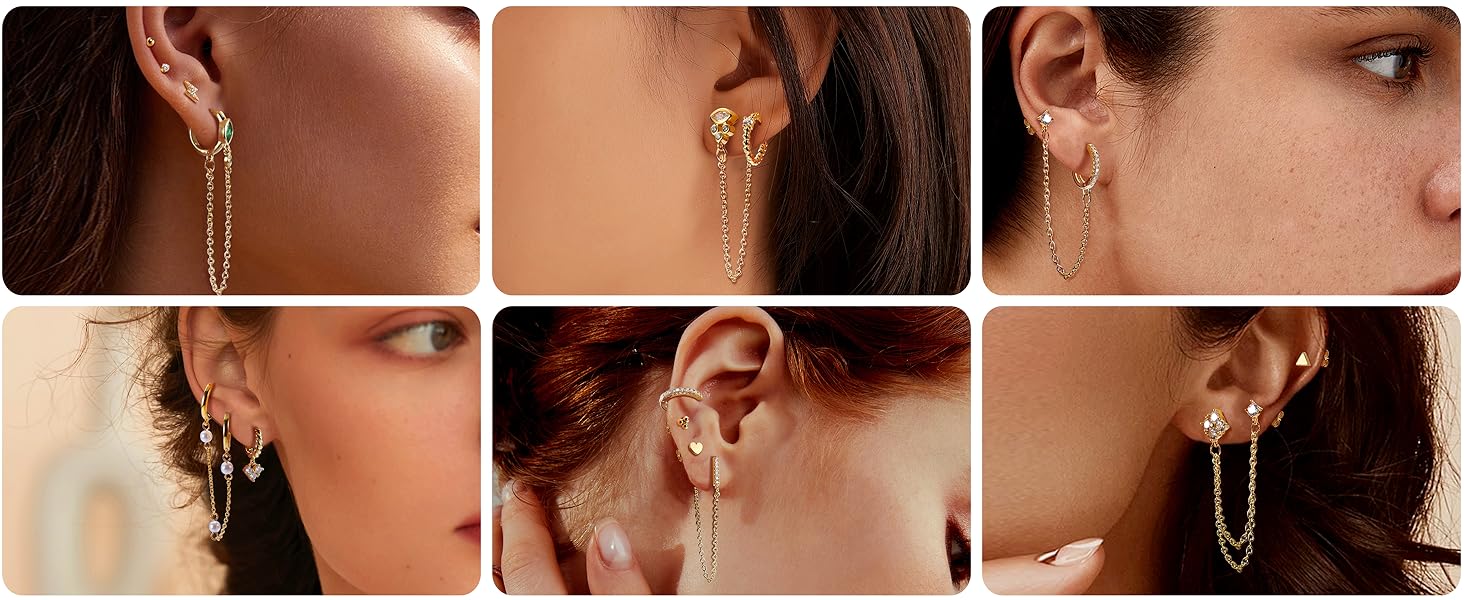 Jstyle 27PCS 14K Golden Plated Huggie Hoop Stud Earrings Set for Women | Fashion Hypoallergenic Small Dainty Dangle Chain Earrings for Multiple Piercing, Minimalist CZ Ball Mini Cartilage Stud Earrings Daily Jstyle 27PCS 14K Golden Plated Huggie Hoop Stud Earrings Set for Women | Fashion Hypoallergenic Small Dainty Dangle Chain Earrings for Multiple Piercing, Minimalist CZ Ball Mini Cartilage Stud Earrings Daily