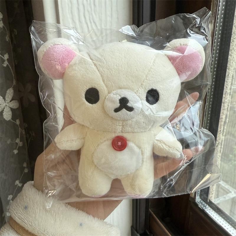 12cm Kawaii Rilakkuma Korilakkuma Plush Toy Keychain Kawaii Brown White Bear Stuffed Bag Charm Cute Birthday Gifts Girl