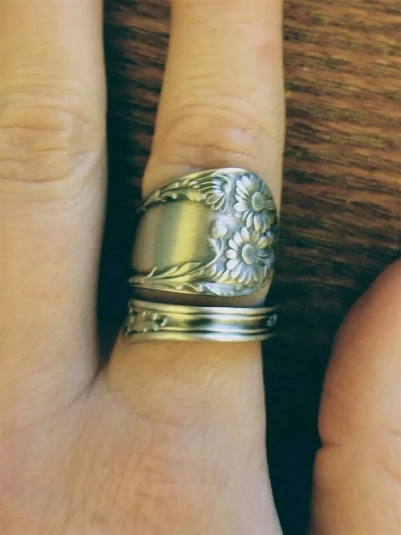 Vintage Sunflower Design Cuff Ring, Adjustable Sunflower Ring, Beautiful Rings, Fashion Accessories for Women & Girls, Trendy All-match & Exquisite Jewelry for Birthday Gift, Adjustable Rings, Trendy Jewellery Accessories