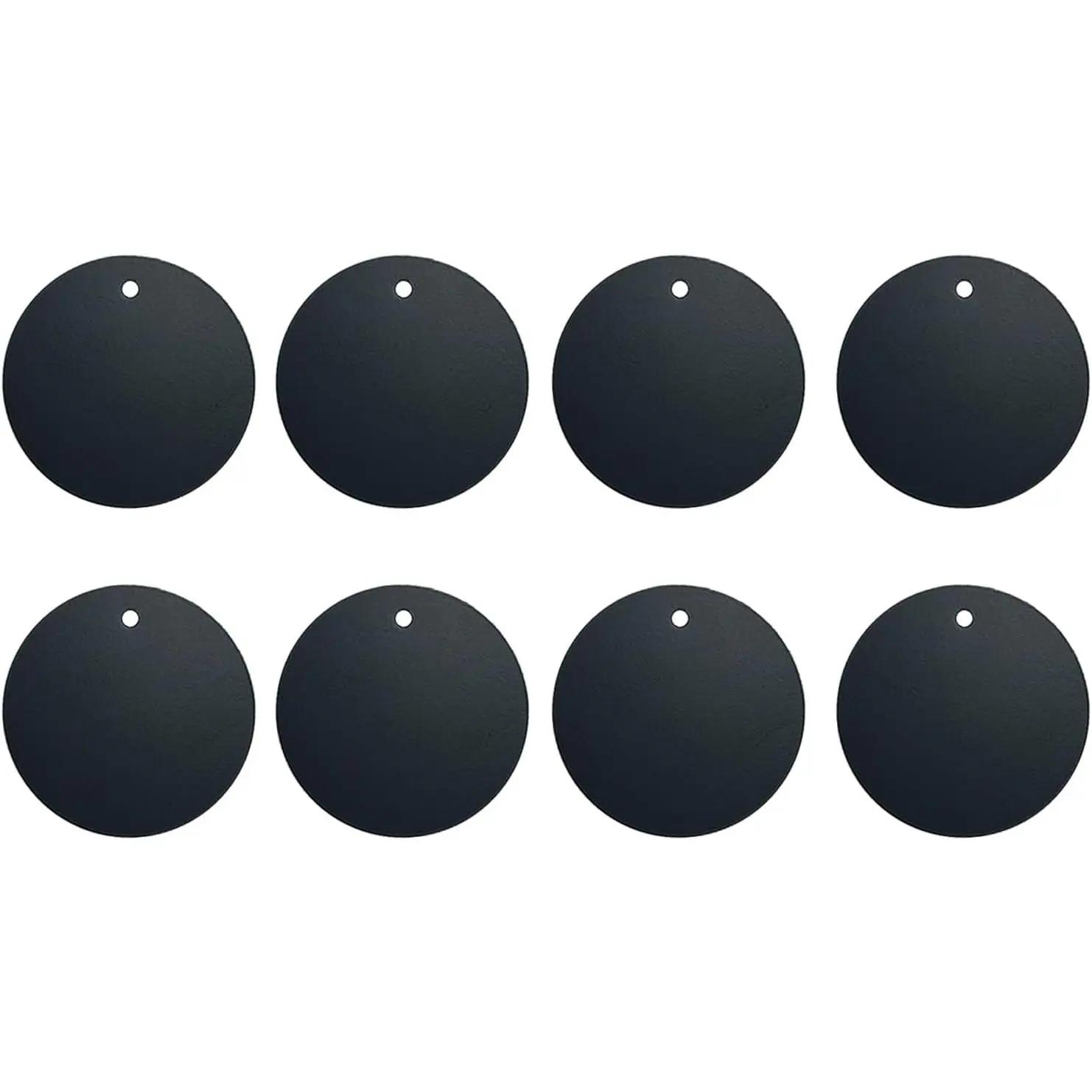 8-Pack Black Round Metal Mount Plates with Full Adhesive for Car Phone Mount Holders, Automotive Cellphone Smartphone Mobile Stick Accessories, Round Plates