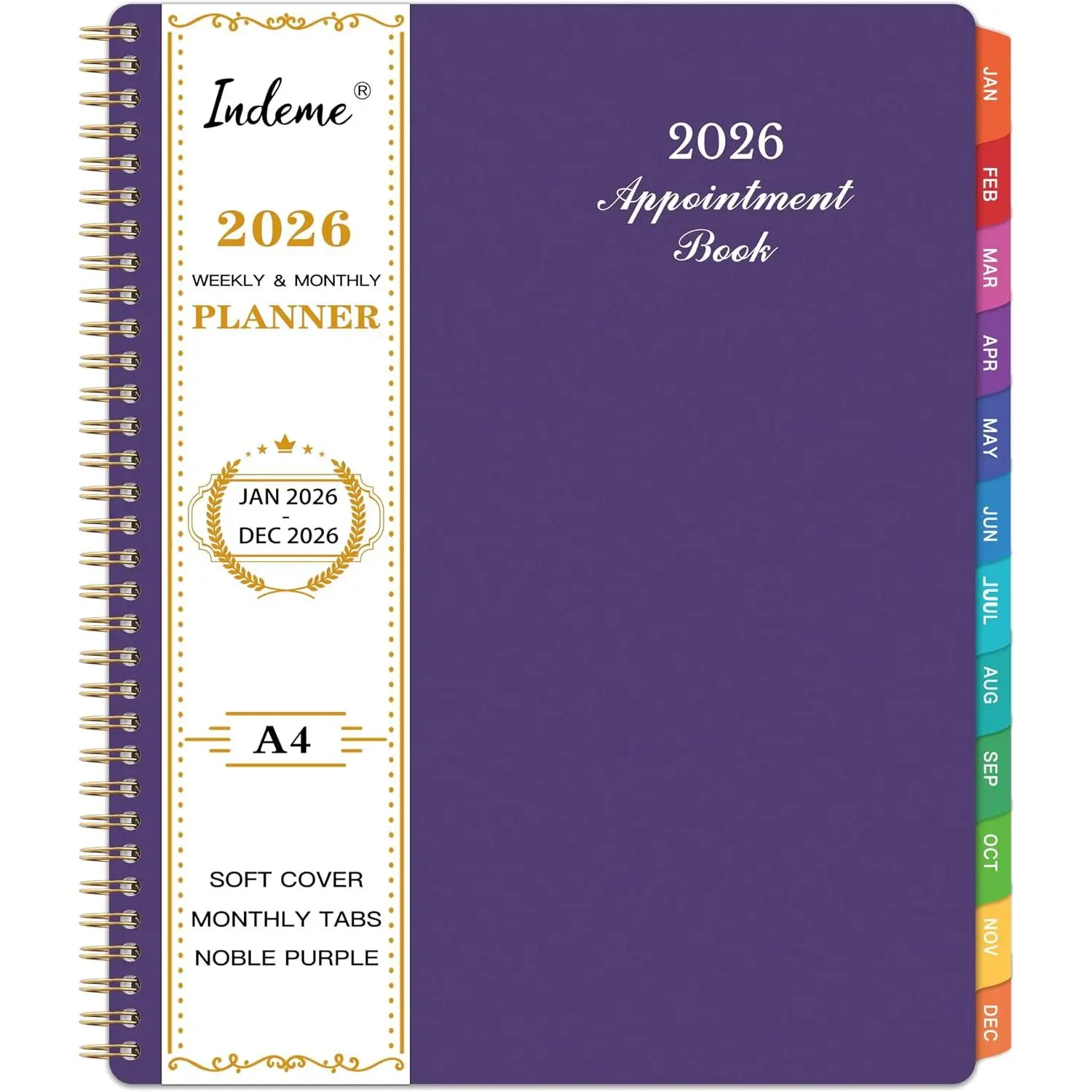 2026 Weekly Appointment Book/Planner - Daily Hourly Planner 2026, JAN 2026 - DEC 2026, 9" x 11" Appointment Book, Monthly Tabs, Hourly Interval, Thick Paper