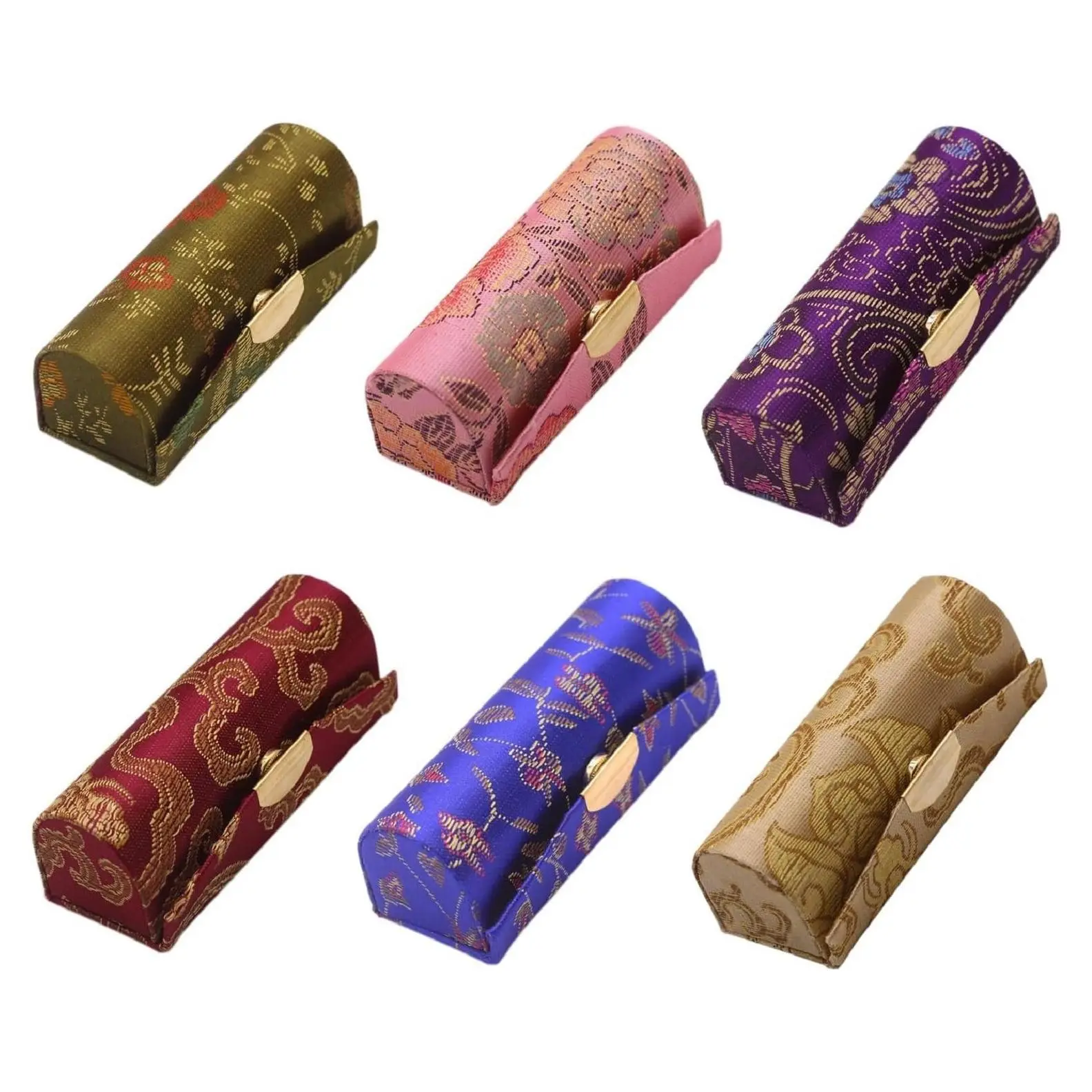 Mini Lipstick Case Holder with Mirror for Purse, Set of 6, Vintage Small Lipstick Holder Bulk, Random Color Party Return Gifts for WomenGift
