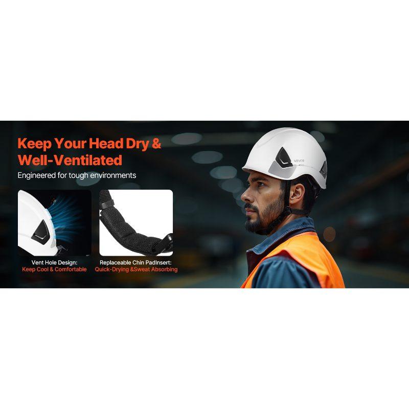 VEVOR Safety Helmet, ANSI/ISEA Z89.1 Approved ABS Safety Hard Hat with 6-Point Ratchet Suspension, Adjustable Vented Hardhat for Men Women Adults, for Outdoor Indoor Industrial Construction Workwear VEVOR Safety Helmet, ANSI/ISEA Z89.1 Approved ABS Safety Hard Hat with 6-Point Ratchet Suspension, Adjustable Vented Hardhat for Men Women Adults, for Outdoor Indoor Industrial Construction Workwear