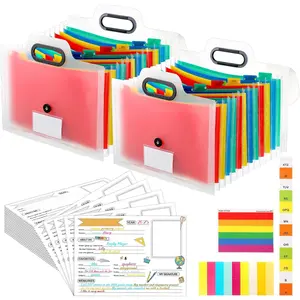 School Memory Box K-12 Memory Book Photo Album Kids, School Years Keepsake Scrapbook from Preschool Through 12th Grade with 13 Pocket Storage Pictures File Keeper(2 Pcs,White)