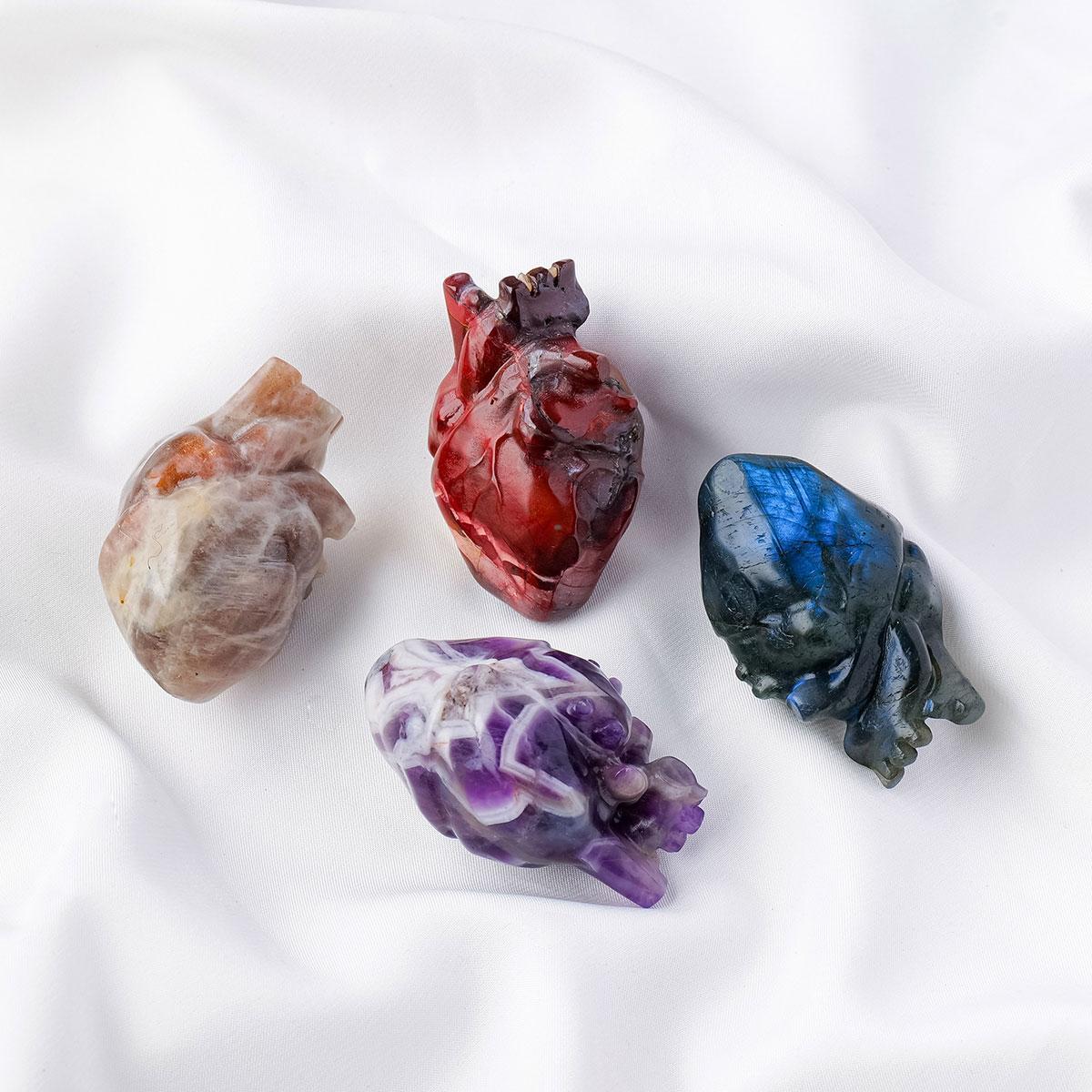 Natural Amethyst Crystal Heart, Crystal Carvings, 1 Count Amethyst Properties Feng Shui Love Druzy Reiki Meditation Ornament, Home Decor Spiritual Ornament