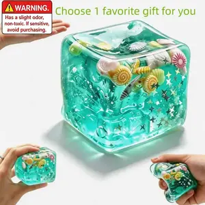 Sea shell extrusion toys, soft and slowly rising extrusion decompression sensory toys, extrusion golfer toys, suitable for adults and children to use square gel ice cubes/portable office decompression toys