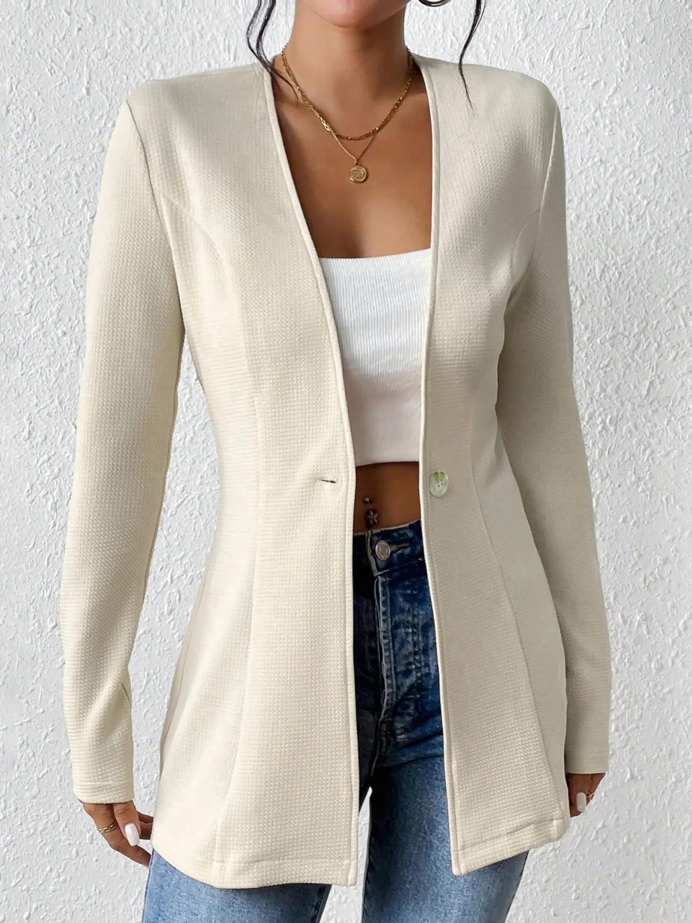 Women's Casual Slim-Fit Cardigan Jacket, Fashionable Design for Autumn Winter Daily Wear, Stylish Women's Outerwear Coat