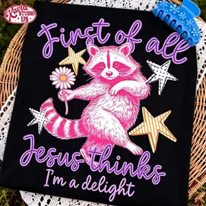 First Of All Jesus Thinks I’m A Delight Shirt, Funny Christian Tee, Retro Faith Graphic T-Shirt, Sarcastic Church Shirt