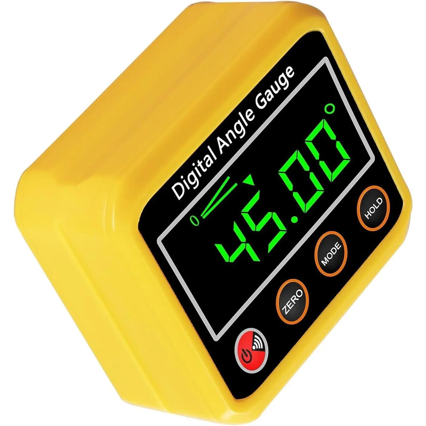 Digital Angle Finder Protractor Inclinometer - Cube Digital Level Angle Gauge with  Base and Backlight - Precision Level Box for Woodworking, Construction, Machinery, Masonry (yellow)