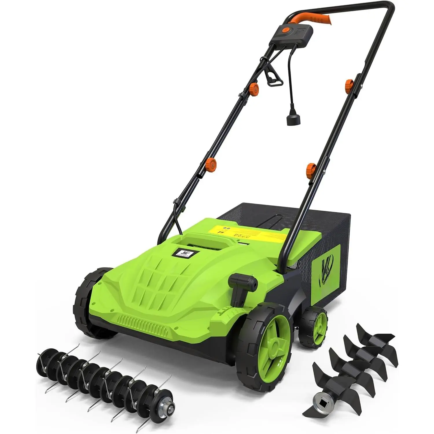 2-in-1 Electric Dethatcher Scarifier, Lawn Dethatcher with Collection Bag, 4-Position Depth Adjustment,13-Inch Working Width, Foldable Handle Design for Easy Carrying and Storage,Thatcher for Lawn