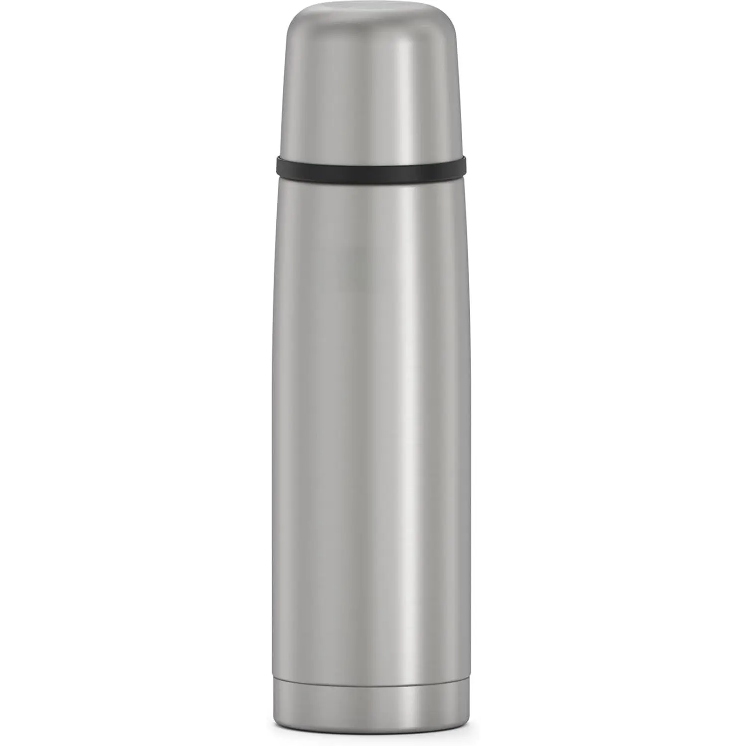 Vacuum Insulated Flask, Compact Stainless Steel Construction with Easy Pour Stopper, Sweat-Proof & Fits Most Car Cup Holders