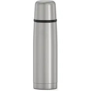 Vacuum Insulated Flask, Compact Stainless Steel Construction with Easy Pour Stopper, Sweat-Proof & Fits Most Car Cup Holders