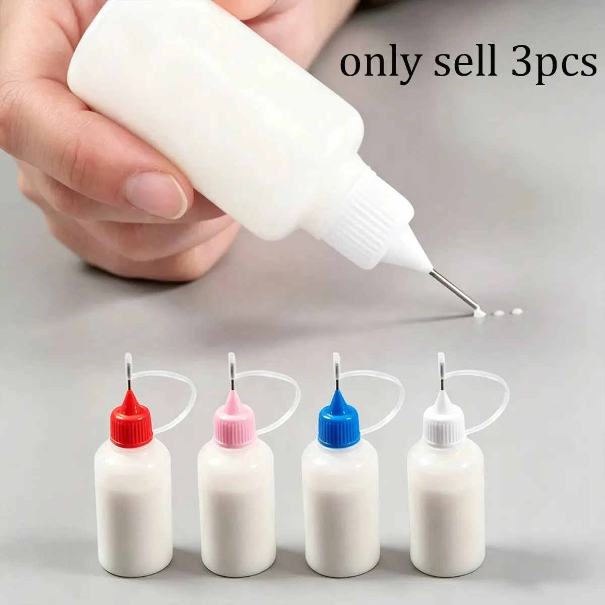 3 Pack 50ML Reusable Precision Nozzle Glue Bottles with Liquid Dispensing Dropper Tips, Easy Squeeze Applicators for Paper Craft DIY Art School
