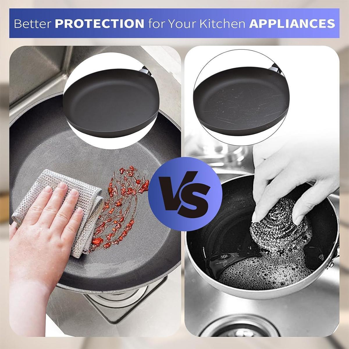 12 Pack Cleaning Cloths,Multipurpose Wire Miracle Cleaning Cloths, Multipurpose Wire Dishwashing Rags for Wet and Dry, for Washing Dishes, Sinks, Counters, Stove Tops