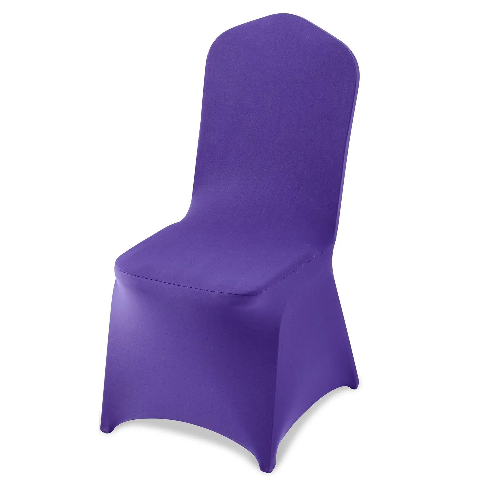 VEVOR 50 Pcs Purple Chair Covers, Polyester Spandex Chair Cover, Stretch Slipcovers for Wedding Party Dining Banquet Flat-Front Chair Covers, Fits Chair Measures up to 20.08x 17.72x 37.4 inch