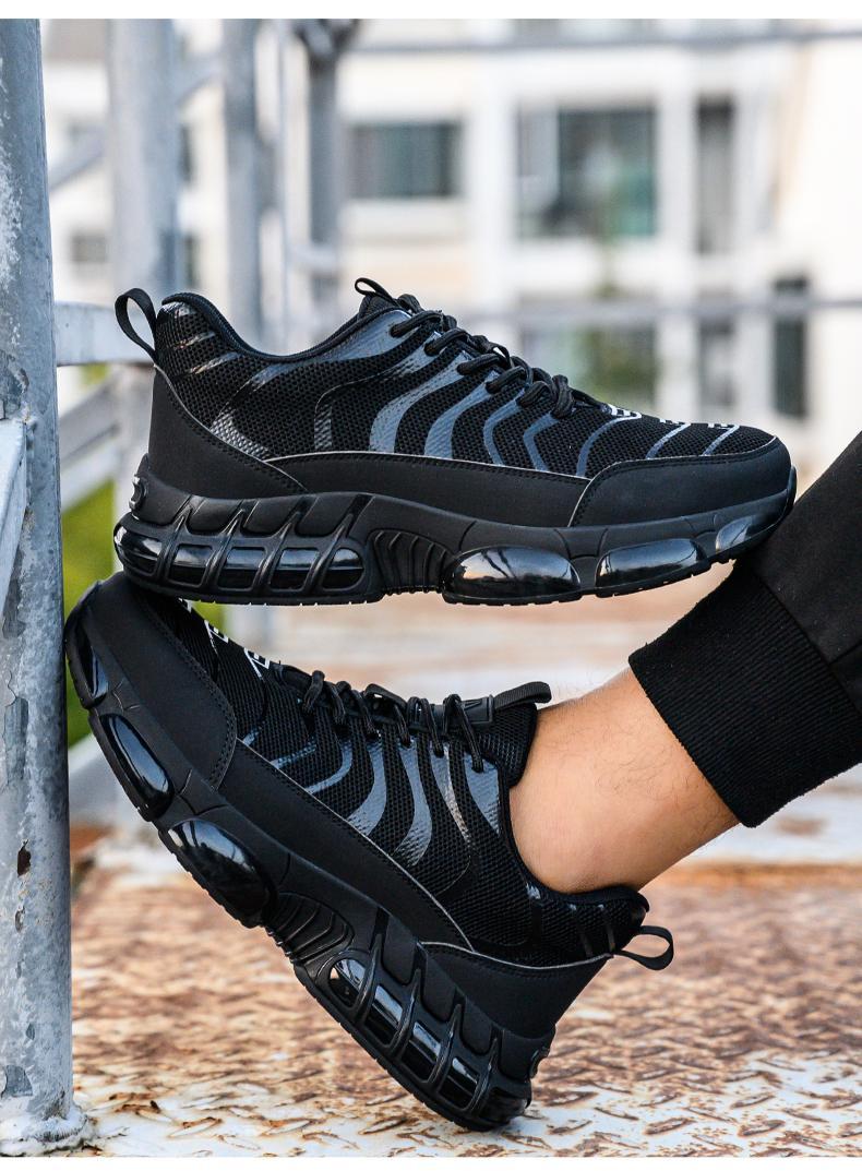 Steel Toe Work Shoes for Men – Shock-Absorbing, Slip-Resistant Safety Sneakers with Breathable Mesh