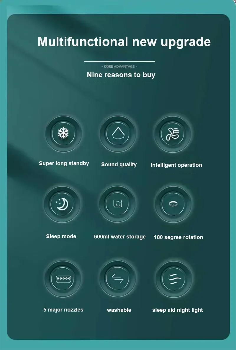 New 3 In 1 Fan AIr Conditioner Household Mini Air Cooler LED Night Light Portable Humidifier Air Adjustment Fan Office Home Fan cooling multifunctional rechargeable usb