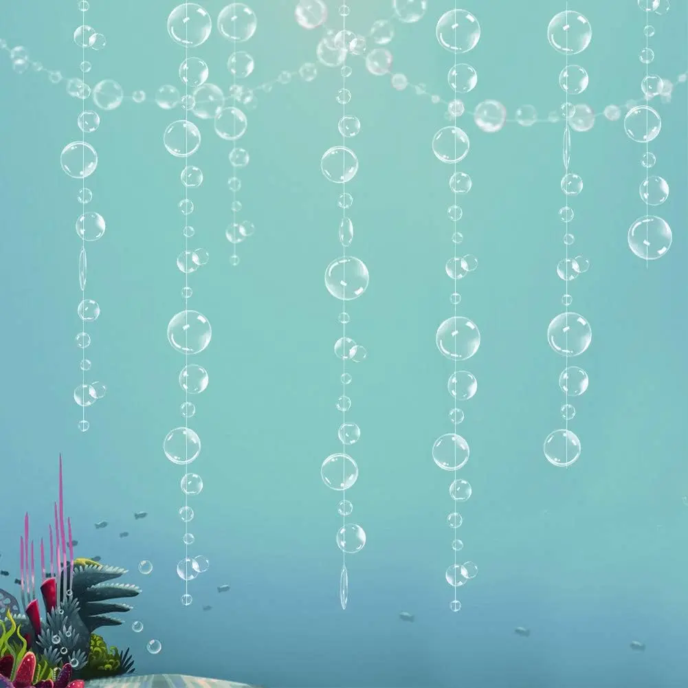 Decor365 Under the Sea Party Decorations White Bubble Garlands Little Mermaid Birthday Decorations Bday Hanging Streamer Beach Banner Under Water Decor Nautical Backdrop Kids Ocean Party Supplies