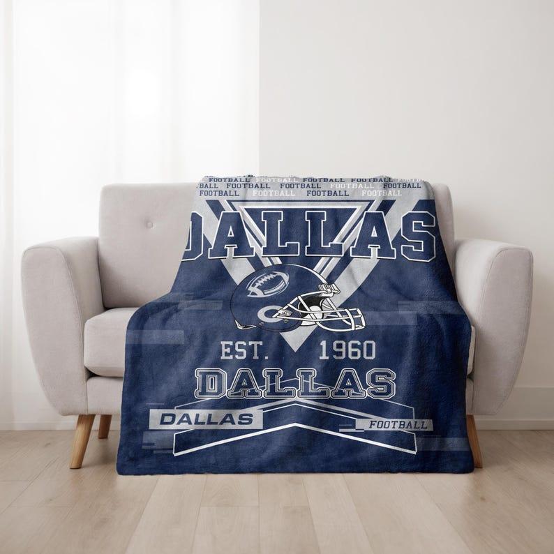 Dallas Football Vintage Style Personalized Blanket, Dallas Football Blanket, Cowboy Blanket, Dallas Blanket, Dallas Fans Gift280gsm