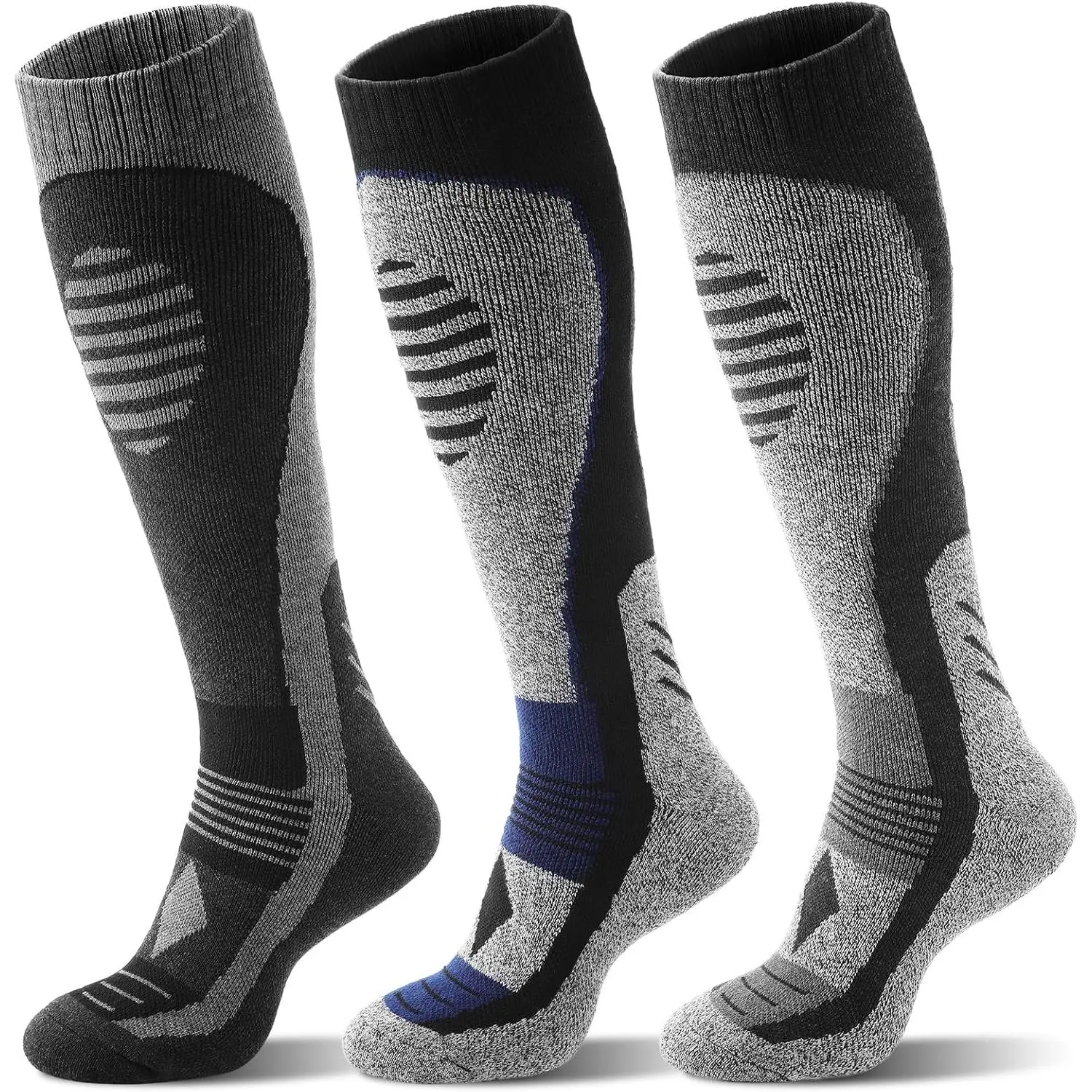 Ski Socks - 3 Pairs Warm Merino Wool Snowboard Socks Thermal Sock for Mens Womens in Cold Weather