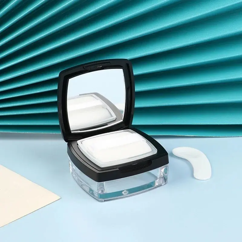 Portable Mini 5g Powder Box with Sifter, Square Travel Makeup Container for Loose Powder with Puff, Lightweight Beauty Essentials, Face Powder Container