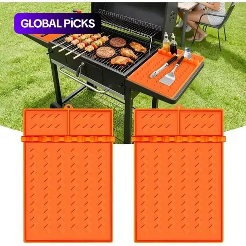 2-Pack Silicone Grill Mats, Compatible with Silicone Baking Pans, Water-Resistant, 16.5" X 11.5", Barbecue Accessories, Outdoor BBQ Grilling Accessories #GLOBAL PICKS