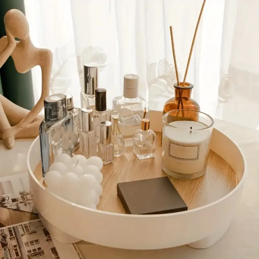 Cosmetic Organizer Tray, Desktop Perfume Diffuser Stand, Entryway Decorative Key Holder, Storage Tray for Makeup and Essentials, Beauty Organizer